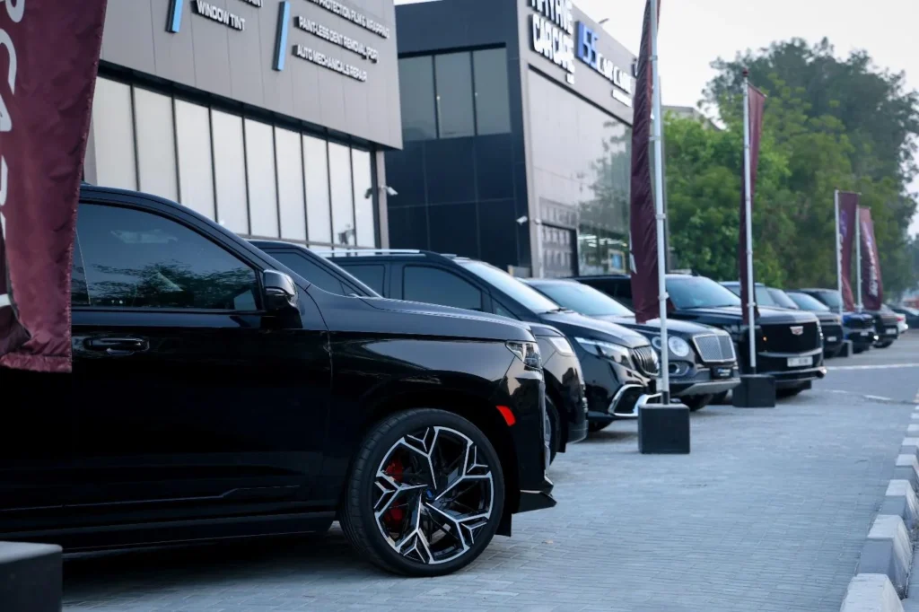 multiple cars parked on the curb 55 Car Garage